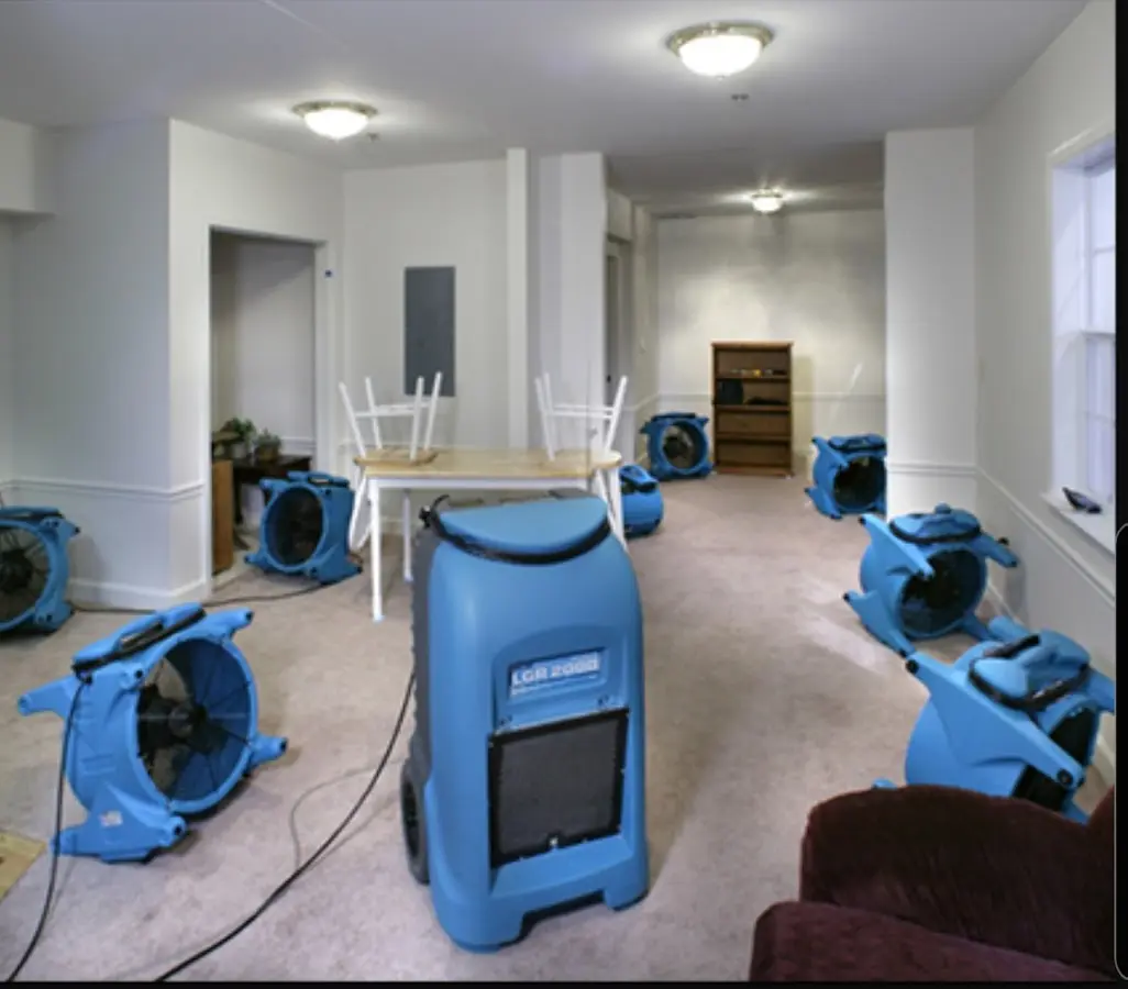 Air movers and dehumidifier setup for Water Extraction & Removal in Wyckoff